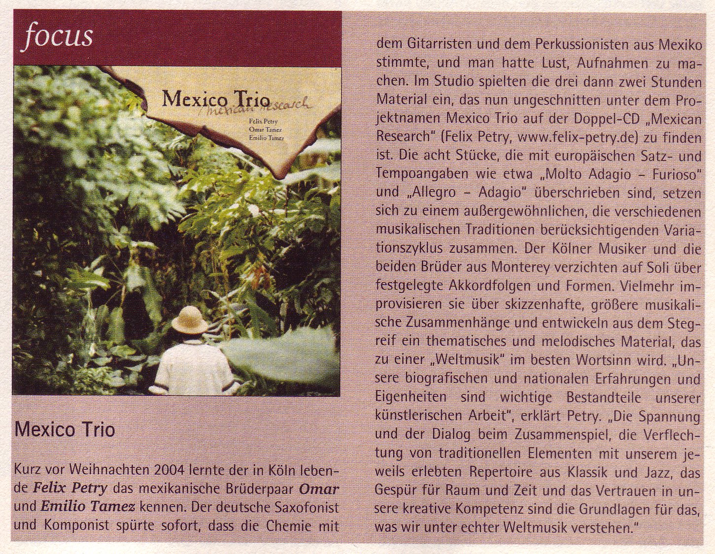 Mexiko Trio Jazzthing Februar 2006